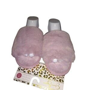 Jessica Simpson Memory Foam Purple Fuzzy Indoor/outdoor Slippers Women Med (7-8)